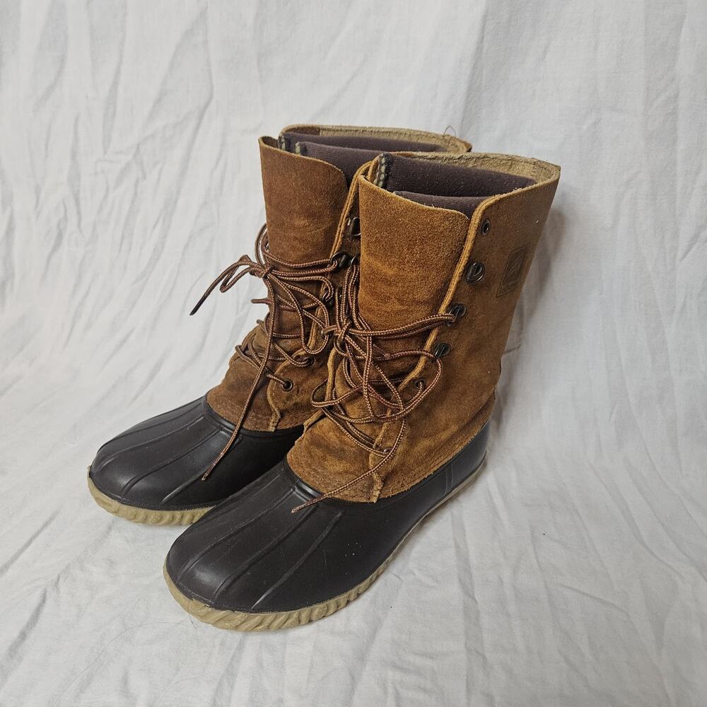 Vintage Lacrosse Duck Boots Brown Suede Lace Mens Size 9 Warm Insert